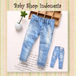 celana panjang slim biru  large